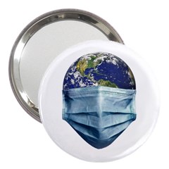 Earth With Face Mask Pandemic Concept 3  Handbag Mirrors by dflcprintsclothing