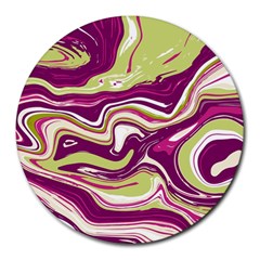 Purple Vivid Marble Pattern Round Mousepads by goljakoff