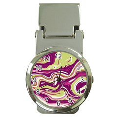 Purple Vivid Marble Pattern Money Clip Watches by goljakoff