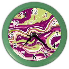 Purple Vivid Marble Pattern Color Wall Clock by goljakoff