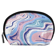 Rose And Blue Vivid Marble Pattern 11 Accessory Pouch (large) by goljakoff