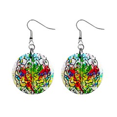 Brain Mind Psychology Idea Hearts Mini Button Earrings by Amaryn4rt