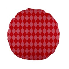 Red Diamonds Standard 15  Premium Flano Round Cushions by ArtsyWishy