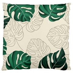 Green Monstera Leaf Illustrations Standard Flano Cushion Case (two Sides)