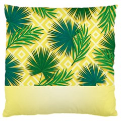 Yellow Tropical Pattern Large Cushion Case (one Side) by designsbymallika