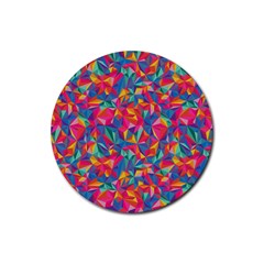 Abstract Boom Pattern Rubber Round Coaster (4 Pack)  by designsbymallika