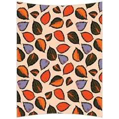 Orange Blue Leaves Pattern Back Support Cushion by designsbymallika