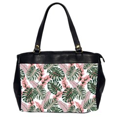 Tropical Leaves Pattern Oversize Office Handbag (2 Sides) by designsbymallika