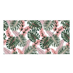 Tropical Leaves Pattern Satin Shawl by designsbymallika