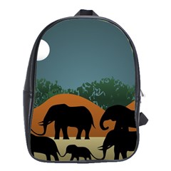 Elephant Family Illustration School Bag (large) by dflcprintsclothing