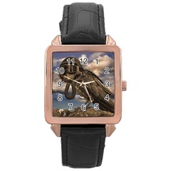 Apocalyptic Future Concept Artwork Rose Gold Leather Watch  by dflcprintsclothing