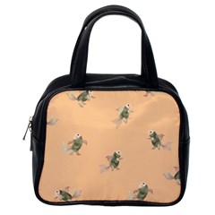 Delicate Decorative Seamless  Pattern With  Fairy Fish On The Peach Background Classic Handbag (one Side)