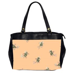 Delicate Decorative Seamless  Pattern With  Fairy Fish On The Peach Background Oversize Office Handbag (2 Sides) by EvgeniiaBychkova