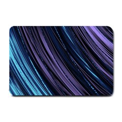Blue And Purple Stripes Small Doormat  by Dazzleway