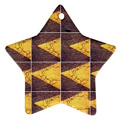 Yellow, Traffic, Cone, Arrow, Cracks, Asphalt  Star Ornament (two Sides) by ScottFreeArt