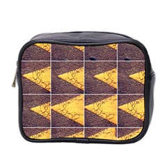 Yellow, Traffic, Cone, Arrow, Cracks, Asphalt  Mini Toiletries Bag (two Sides) by ScottFreeArt
