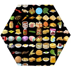 Glitch Glitchen Food Pattern One Wooden Puzzle Hexagon by WetdryvacsLair