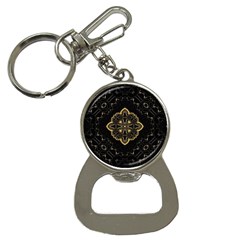 Ornate Black And Gold Bottle Opener Key Chain by Dazzleway