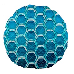 Hexagon Windows Large 18  Premium Flano Round Cushions by essentialimage