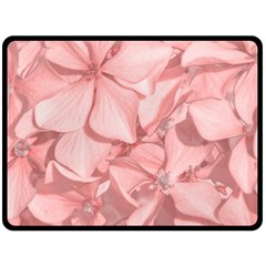 Coral Colored Hortensias Floral Photo Fleece Blanket (large)  by dflcprintsclothing