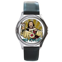 Buddy Christ Round Metal Watch by Valentinaart