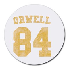 Orwell 84 Round Mousepads by Valentinaart