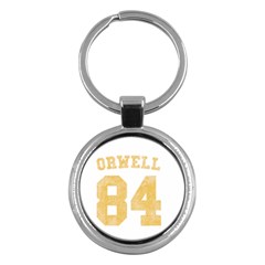 Orwell 84 Key Chain (round) by Valentinaart