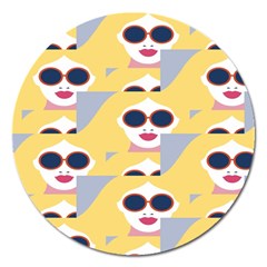 Fashion Faces Magnet 5  (round) by Sparkle