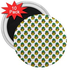 Holiday Pineapple 3  Magnets (10 Pack)  by Sparkle