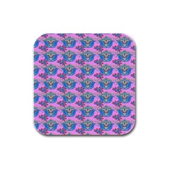 Floral Pattern Rubber Square Coaster (4 Pack)  by Sparkle