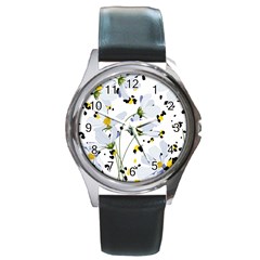 Tree Poppies  Round Metal Watch by Sobalvarro