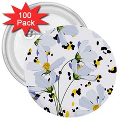 Tree Poppies  3  Buttons (100 Pack)  by Sobalvarro