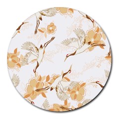 Birds And Flowers  Round Mousepads by Sobalvarro