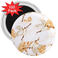 Birds And Flowers  3  Magnets (100 Pack) by Sobalvarro