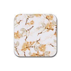 Birds And Flowers  Rubber Coaster (square)  by Sobalvarro