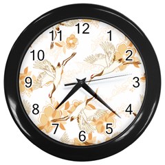 Birds And Flowers  Wall Clock (black) by Sobalvarro