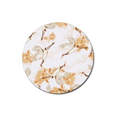 Birds And Flowers  Rubber Coaster (round)  by Sobalvarro
