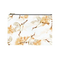 Birds And Flowers  Cosmetic Bag (large) by Sobalvarro