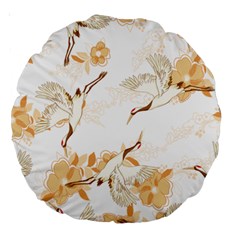 Birds And Flowers  Large 18  Premium Round Cushions by Sobalvarro