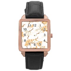 Birds And Flowers  Rose Gold Leather Watch  by Sobalvarro