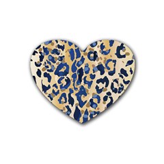 Leopard Skin  Rubber Coaster (heart)  by Sobalvarro