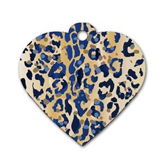 Leopard Skin  Dog Tag Heart (one Side) by Sobalvarro