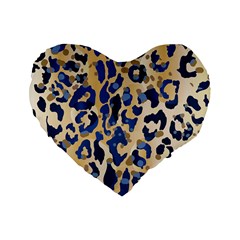 Leopard Skin  Standard 16  Premium Heart Shape Cushions by Sobalvarro