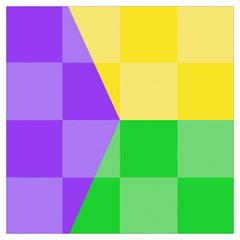 Purple Yellow Green Check Squares Pattern Mardi Gras Long Sheer Chiffon Scarf  by yoursparklingshop