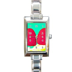 Two Hearts Rectangle Italian Charm Watch by essentialimage