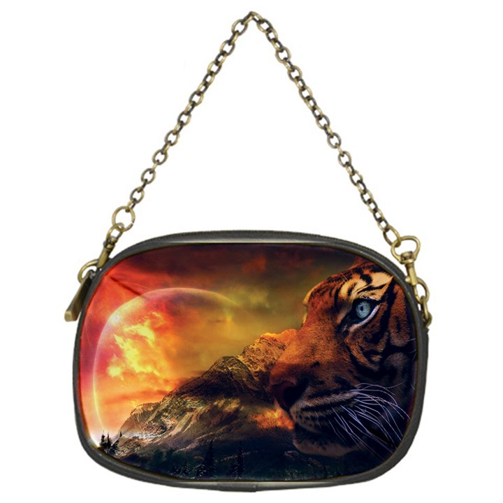 Tiger King In A Fantastic Landscape From Fonebook Chain Purse (One Side)