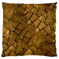 Golden Mosaic Texture Print Large Cushion Case (two Sides) by dflcprintsclothing