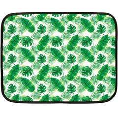 Tropical Leaf Pattern Fleece Blanket (mini)