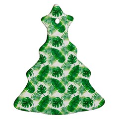 Tropical Leaf Pattern Christmas Tree Ornament (two Sides) by Dutashop