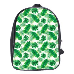 Tropical Leaf Pattern School Bag (xl)